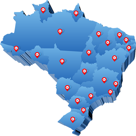 Mapa do Brasil - regiões atendidas